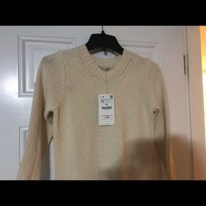 Zara. Off White. Knit Dress.